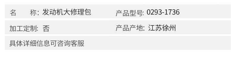 沃爾沃配件 發(fā)動機(jī)大修理包0293-1736